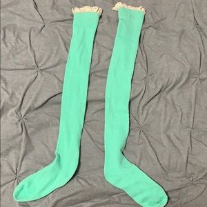Mint Green thigh high socks